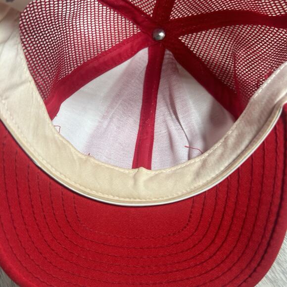 Vintage St Louis Cardinals Hat Snapback MLB AJD Stripe Red Trucker Cap USA Made - Picture 5 of 8